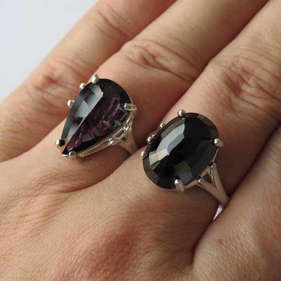 Natural Large Midnight Purple Spinel In Sterling Silver Ring, 9.94ct Size 8 - Picture 17 of 17